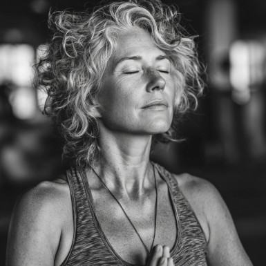 Instructor de yoga lucrând cu seniori